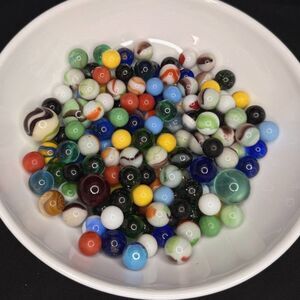 Mixed Vintage Glass Marble Lot ~2lbs Assorted Styles